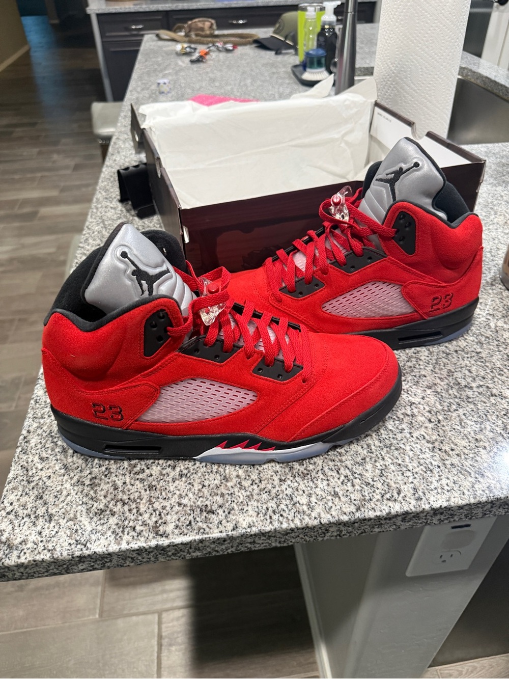 Jordan Red and Black Men's Retro Sneakers